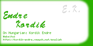 endre kordik business card